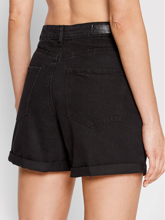 ONLY ONLY Τζιν σορτσάκια Vega 15230571 Μαύρο Mom Fit
