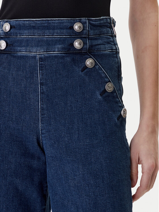 Guess Guess Jeans hlače W6RA3R D0910 Mornarsko modra Wide Leg