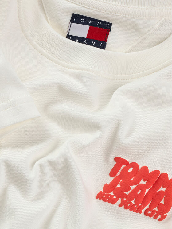 Tommy Jeans Tommy Jeans T-shirt Bubble DW0DW21338 Bijela Regular Fit