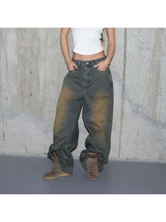 2005 2005 Jeansy Ultra Baggy Fit Corrode Blue Denim Niebieski