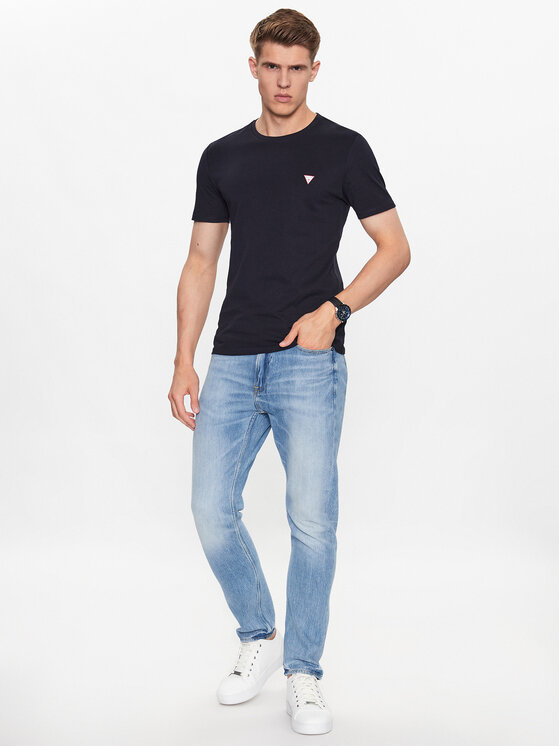 Guess Guess T-Shirt M2YI36 I3Z14 Tmavomodrá Slim Fit