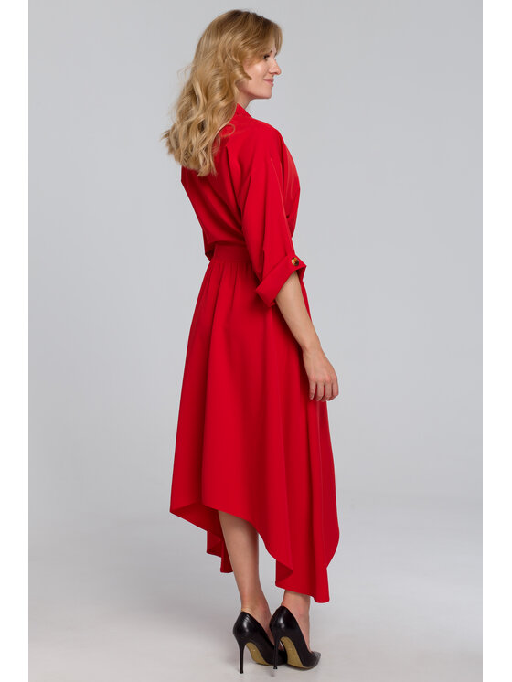 Makover Makover Večerní šaty K086 Červená Regular Fit