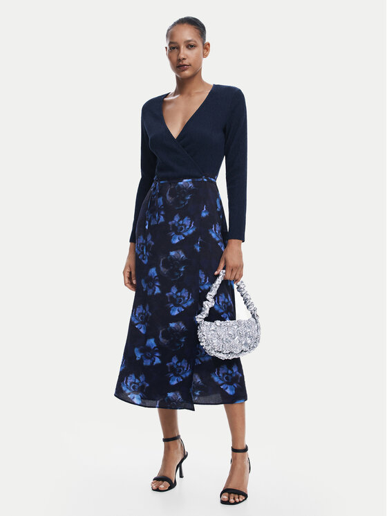 Desigual Desigual Každodenní šaty Filadelfia 24WWVW37 Tmavomodrá Regular Fit
