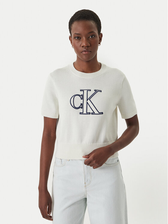 Calvin Klein Jeans Calvin Klein Jeans Svetr LV047F356G Écru Regular Fit