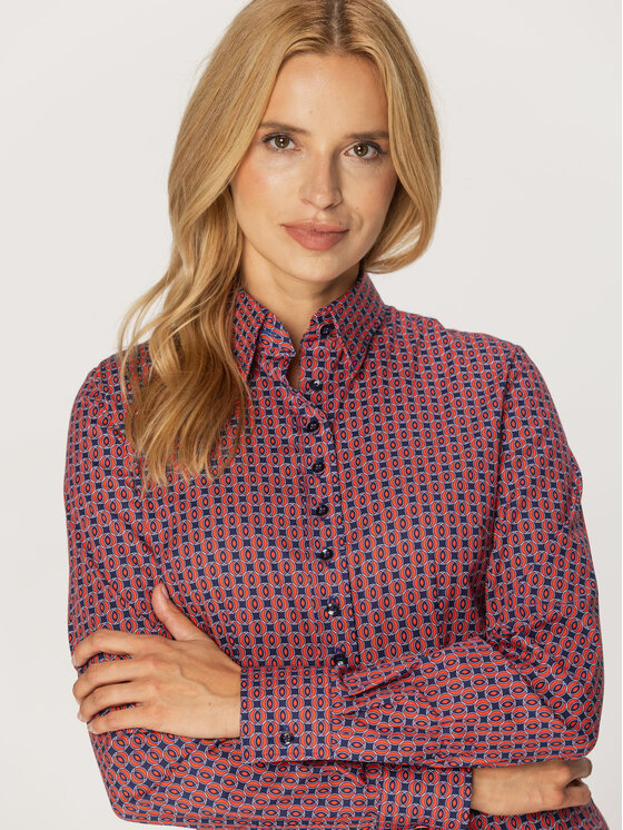 Willsoor Willsoor Koszula 61380 Czerwony Close Fit