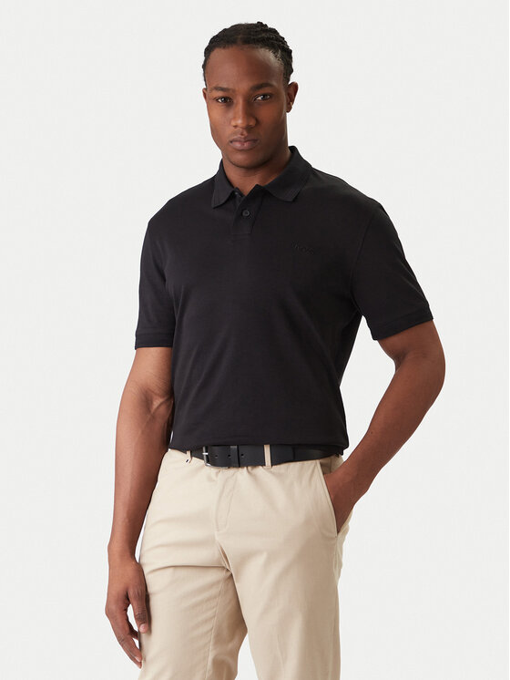 BOSS BOSS Polo majica Pe_Interlock 50520109 Črna Regular Fit