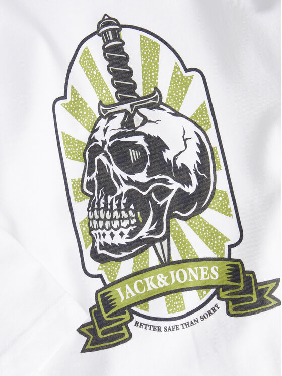 Jack & Jones Jack & Jones T-Shirt Seven Skull 12262491 Biały Regular Fit