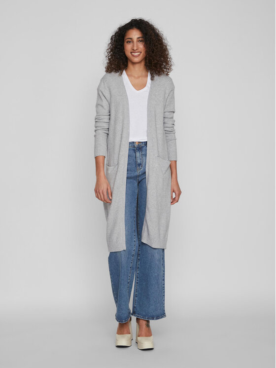 Vila Vila Kardigán Ril 14042770 Szürke Regular Fit