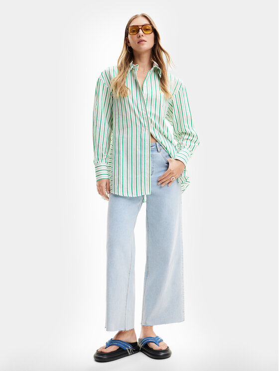 Desigual Desigual Džinsai Denver 24SWDD12 Žydra Cropped Fit