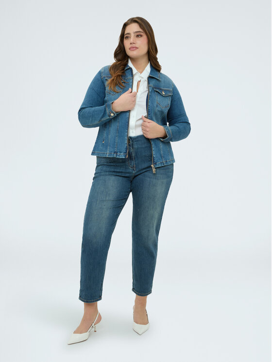 Fiorella Rubino Fiorella Rubino Kurtka jeansowa R400T001264N024 Niebieski Slim Fit