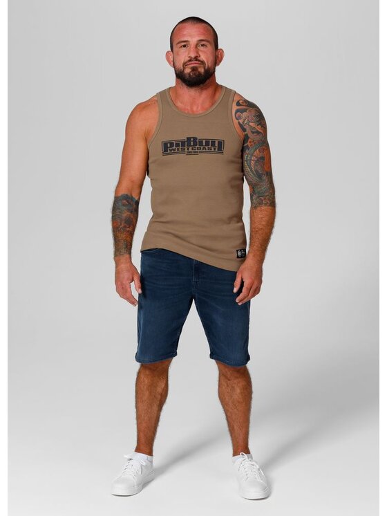 PITBULL PITBULL Tank top Tank Brązowy Regular Fit