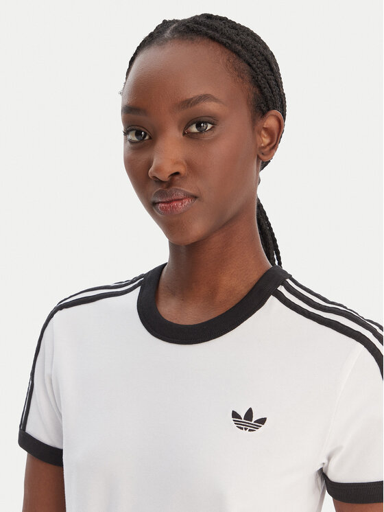 adidas adidas Tricou 3-Stripes KD3683 Alb Slim Fit