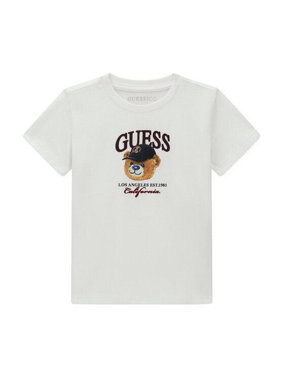 Guess Tricou N6YI13 K3801 Alb Regular Fit