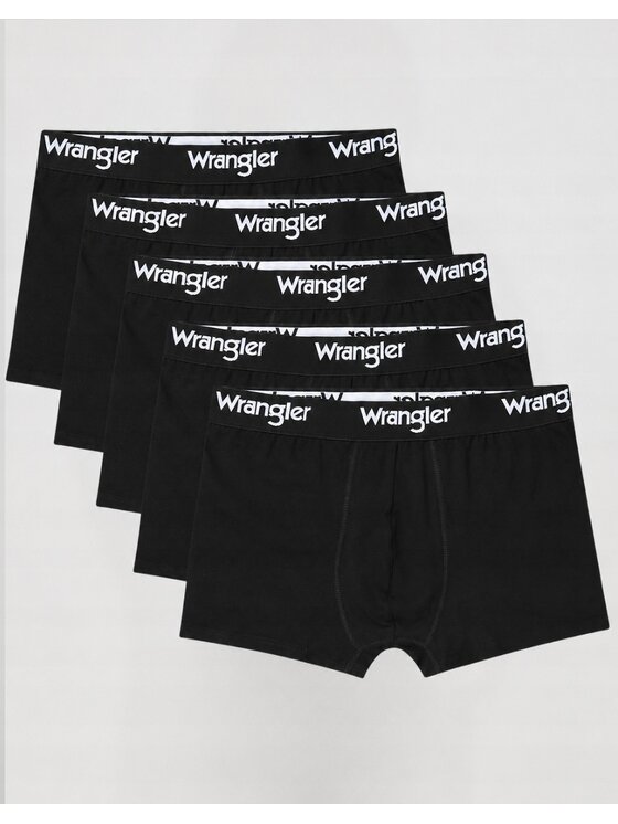 Wrangler Wrangler Bokserki Willox 5 Pack Cotton Rich Trunks Czarny