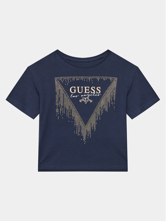 Guess T-krekls J4RI24 K6YW4 Tumši zils Boxy Fit