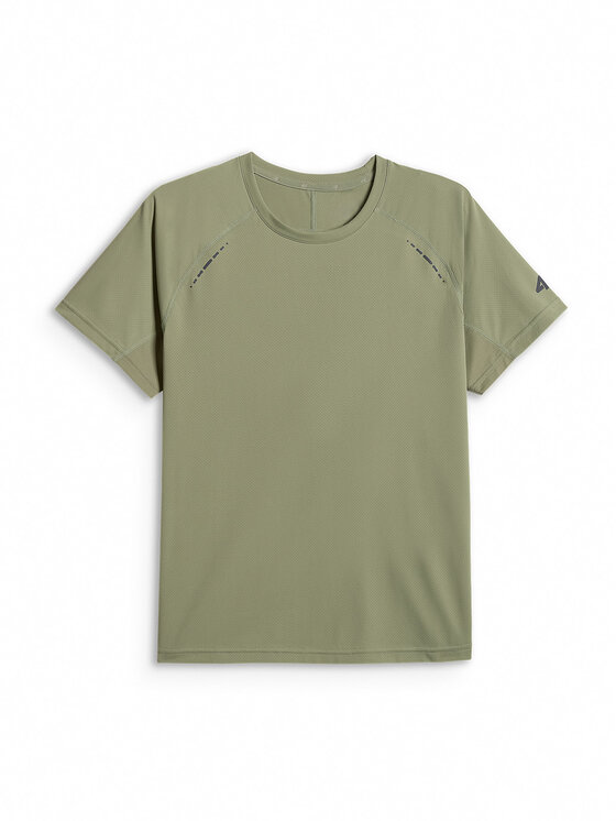 4F 4F Koszulka techniczna RUNNING Khaki Regular Fit