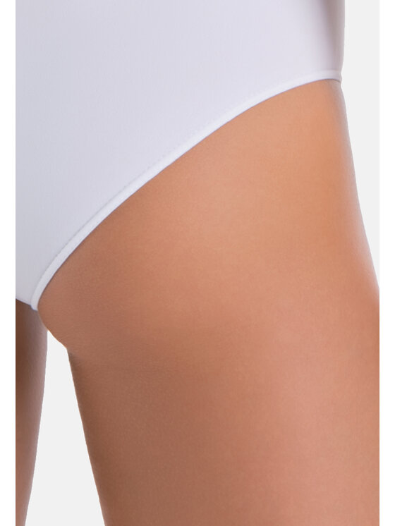 Teyli Teyli Body T-shirt damski okrągły dekolt Shirty Biały Regular Fit
