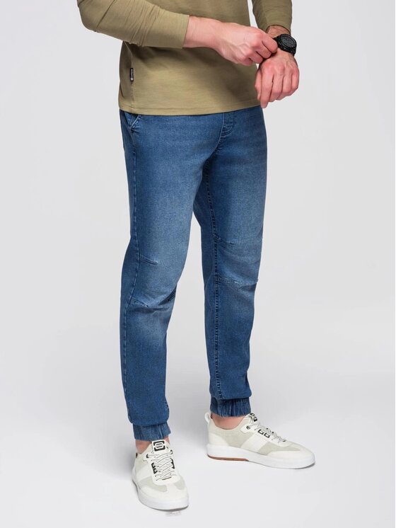 Ombre Ombre Jeansy OM-PADJ-0267 Niebieski Jogger Fit