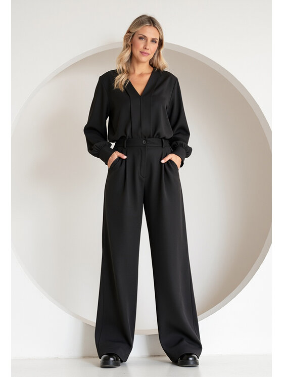 FIGL FIGL Spodnie palazzo M1129 Czarny Palazzo Fit