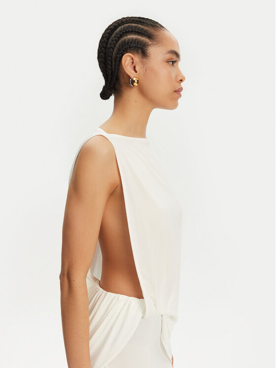 JACQUEMUS JACQUEMUS Sukienka wieczorowa La Robe Peplo Longue 25E251DR2302381 100 Biały Regular Fit