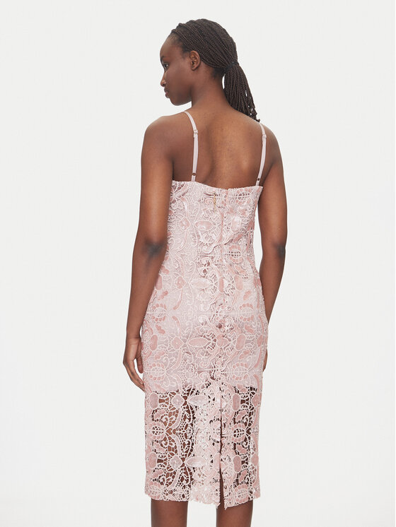 Fracomina Fracomina Coctailkleid FQ25SD2008W708N6 Rosa Slim Fit