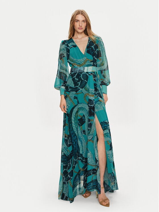 Fracomina Letné šaty FQ24SD3017W412N4 Tyrkysová Regular Fit