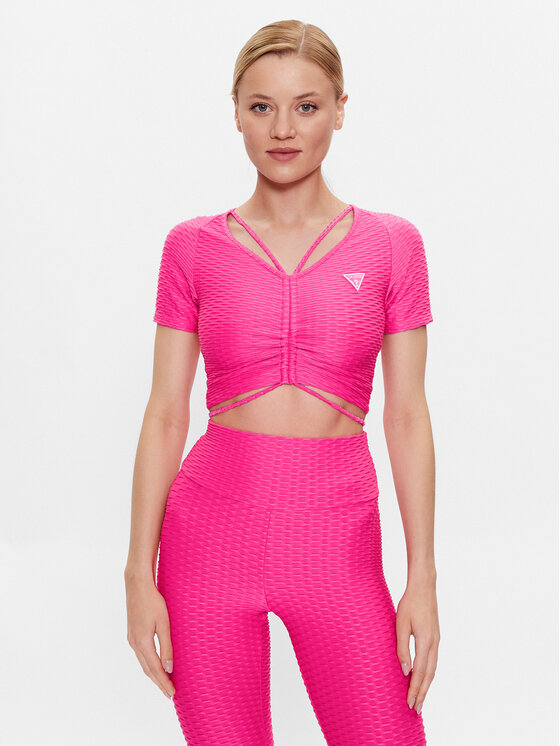 Guess Guess Majica Delma V3GP09 KBOA2 Ružičasta Regular Fit