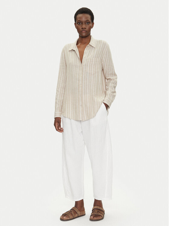 Gap Gap Hlače iz tkanine 713952-00 Bela Regular Fit