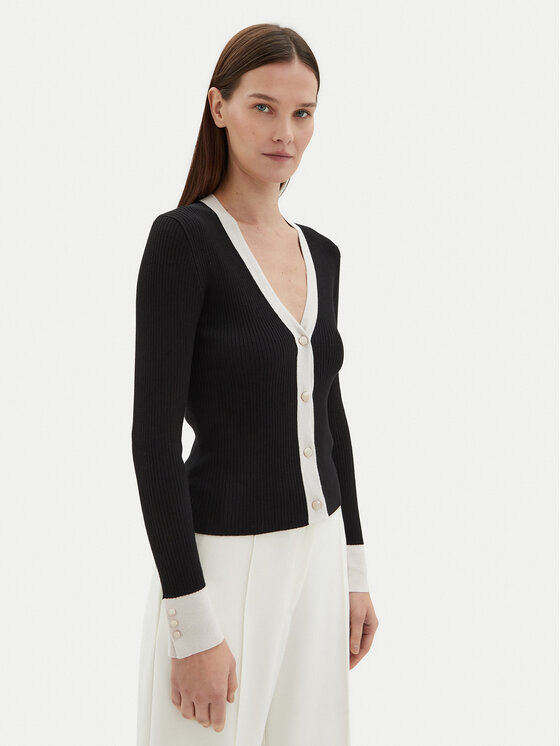 Motivi Kardigán M4376000732N Čierna Slim Fit