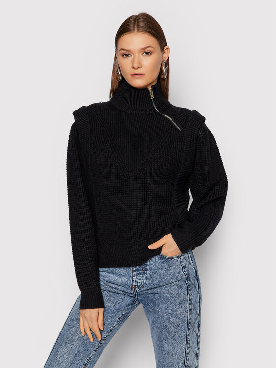 IRO Bluză cu gât Macky AP251 Negru Regular Fit AP251 imagine noua