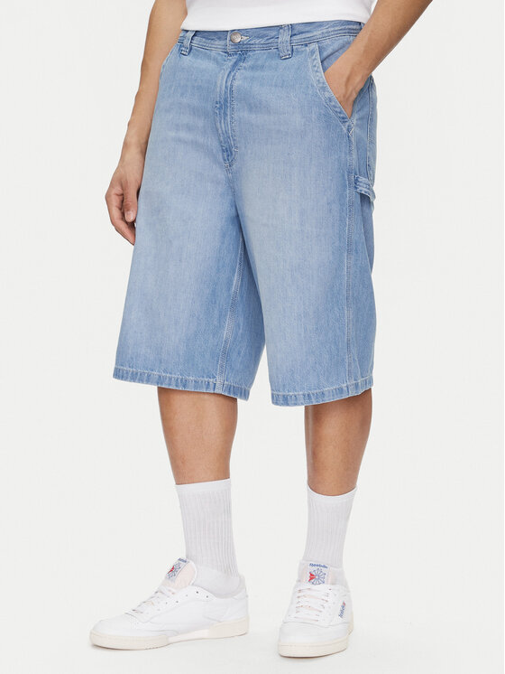 Lee Lee Džínové šortky Carpenter 112364163 Modrá Loose Fit