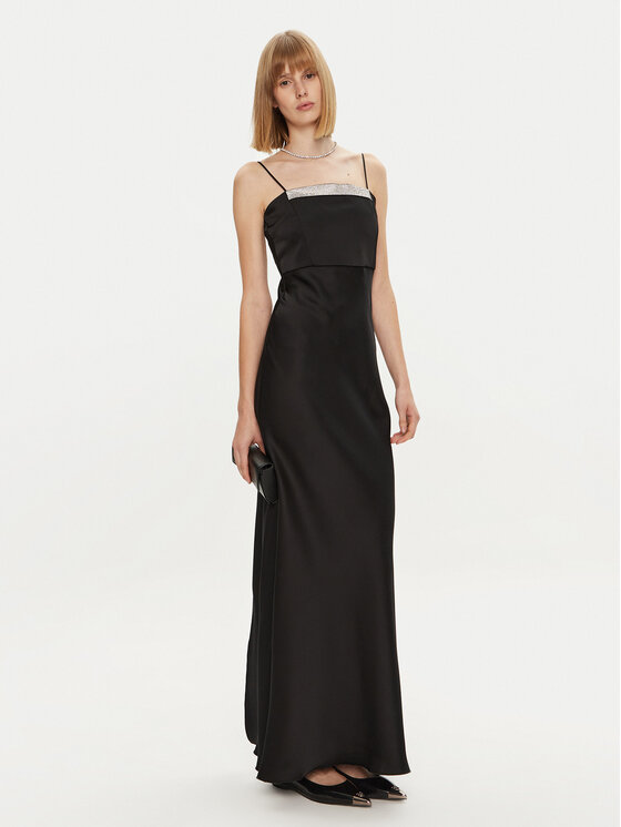 Simona Corsellini Simona Corsellini Sukienka wieczorowa A24CEAB047 Czarny Slim Fit