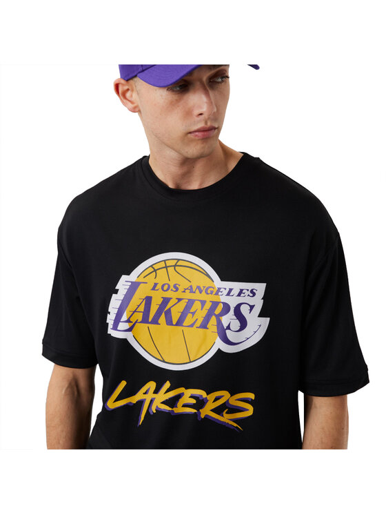 New Era New Era T-shirt New Era NBA Los Angeles Lakers Script Mesh Tee Nero Regular Fit