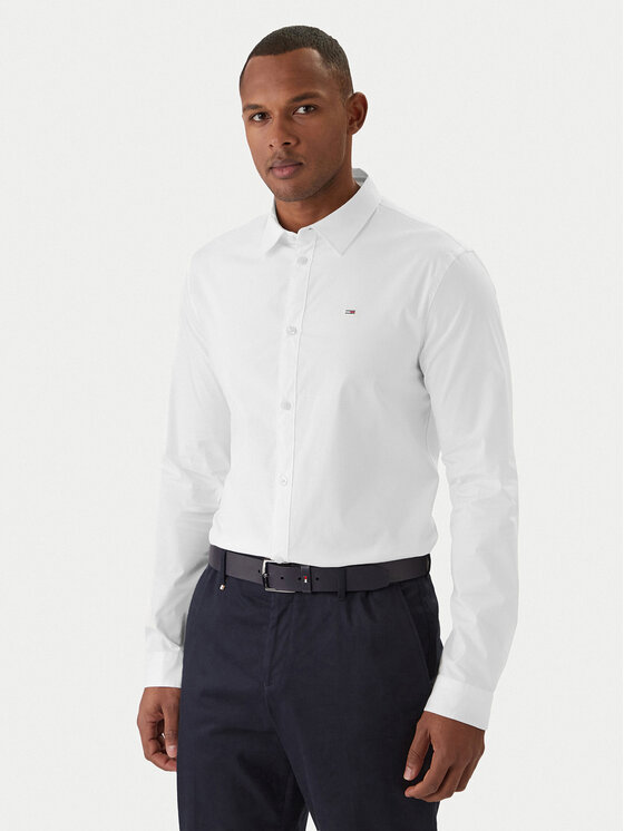 Tommy Jeans Tommy Jeans Marškiniai DM0DM04405 Balta Slim Fit