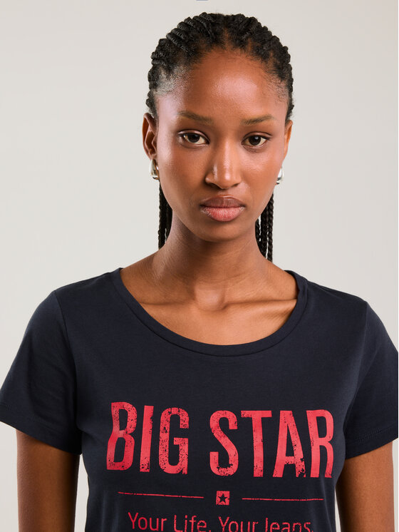 BIG STAR BIG STAR T-Shirt BRUNONA Granatowy Basic Fit