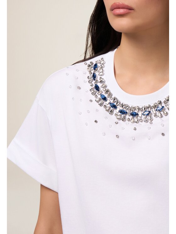 Oltre Oltre T-shirt G400J004194N011 Bianco Regular Fit