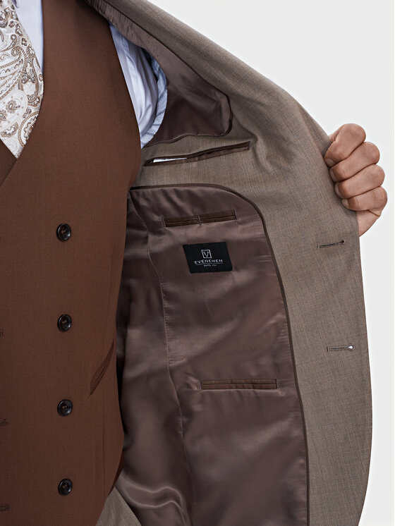 Evenemen Evenemen Garnitur Marietta Beżowy Slim Fit