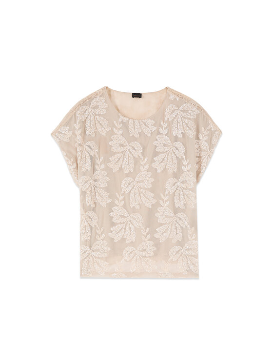 Oltre Oltre Blusa 2093J000874N002 Crema Regular Fit