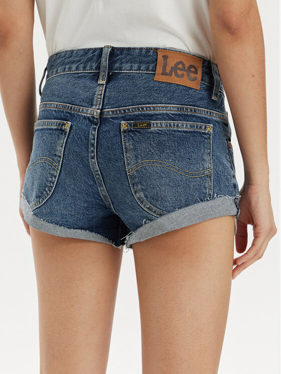 Lee Lee Szorty jeansowe Rider 112348989 Niebieski Slim Fit
