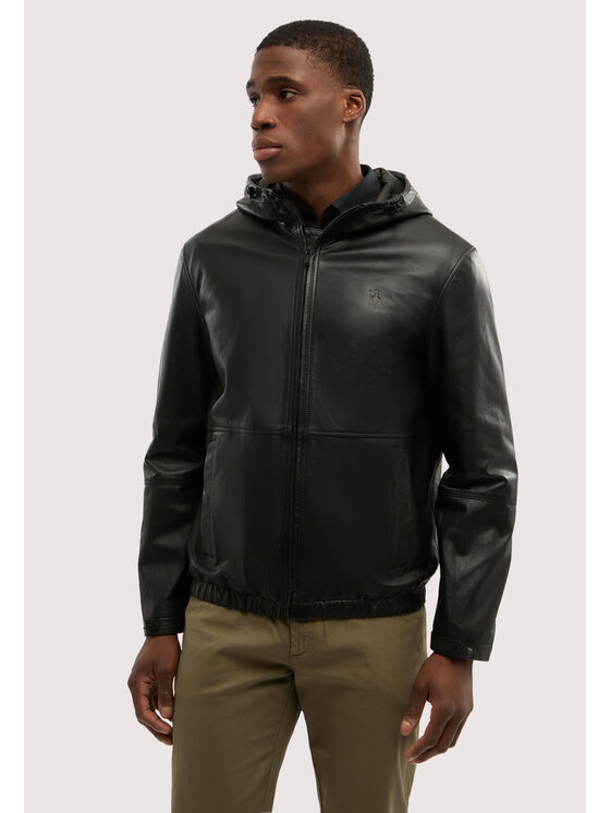 Trussardi Trussardi Kurtka skórzana R310M000044N033 Czarny Regular Fit