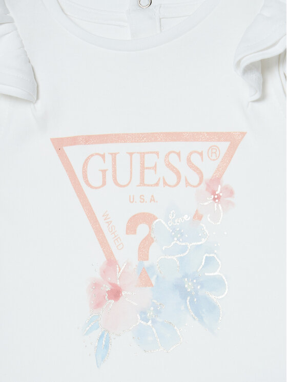 Guess Guess Komplet t-shirt i legginsy A5RG10 KA6W4 Biały Regular Fit