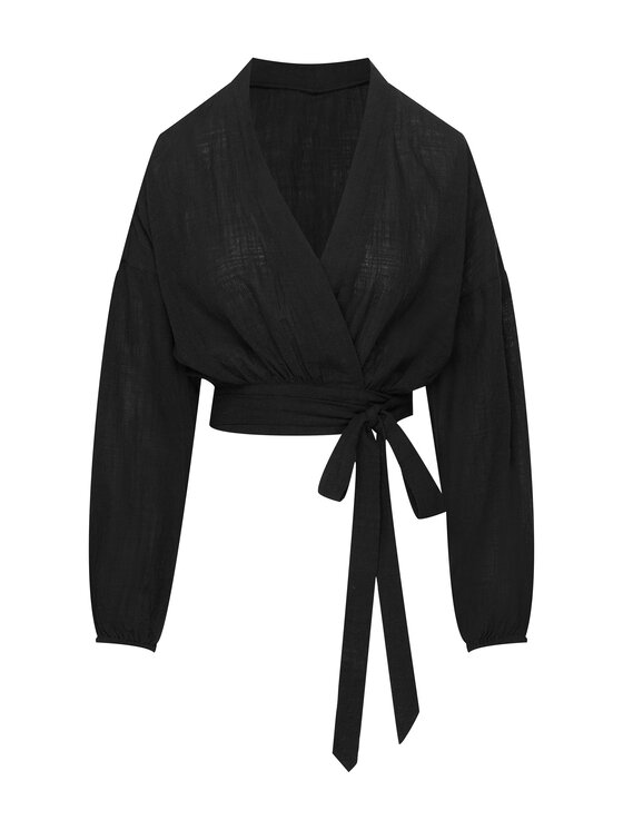 Esotiq Esotiq Kimono 42428 Czarny Beachy Fit