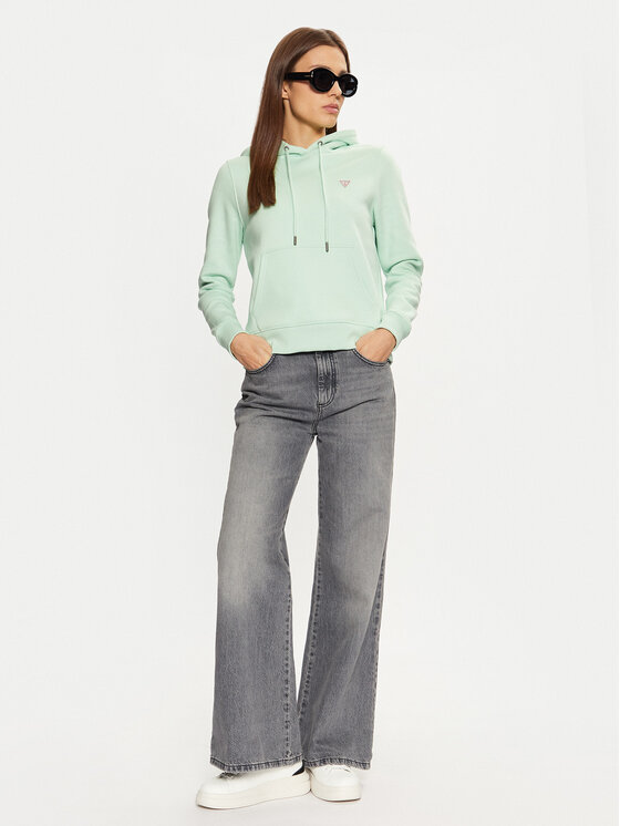 Guess Jeans Guess Jeans Džemperis W4YQ04 KC811 Žalia Regular Fit