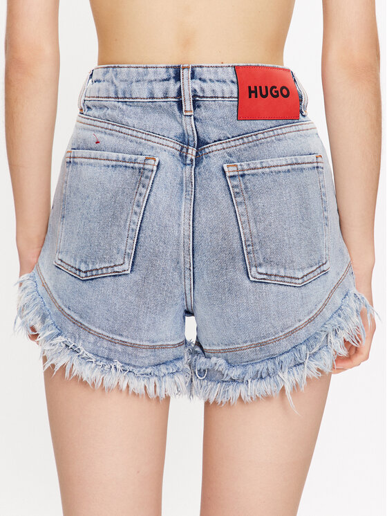 Hugo Hugo Pantaloni scurți de blugi 50487612 Verde Regular Fit