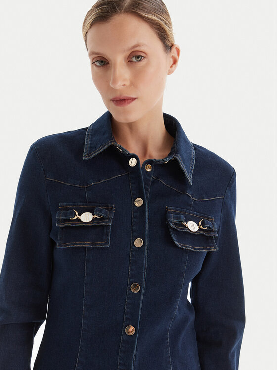 Fracomina Fracomina Jeans srajca FS25WT6004W78201 Mornarsko modra Regular Fit
