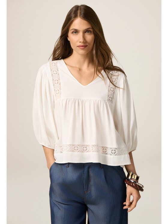 Oltre Oltre T-Shirt G391J004178N011 Biały Boxy Fit