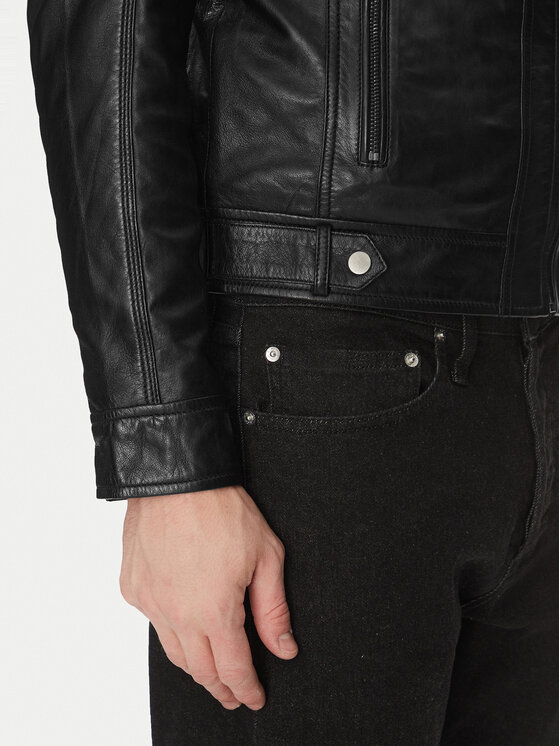 Serge Pariente Serge Pariente Lederjacke Erico Schwarz Regular Fit