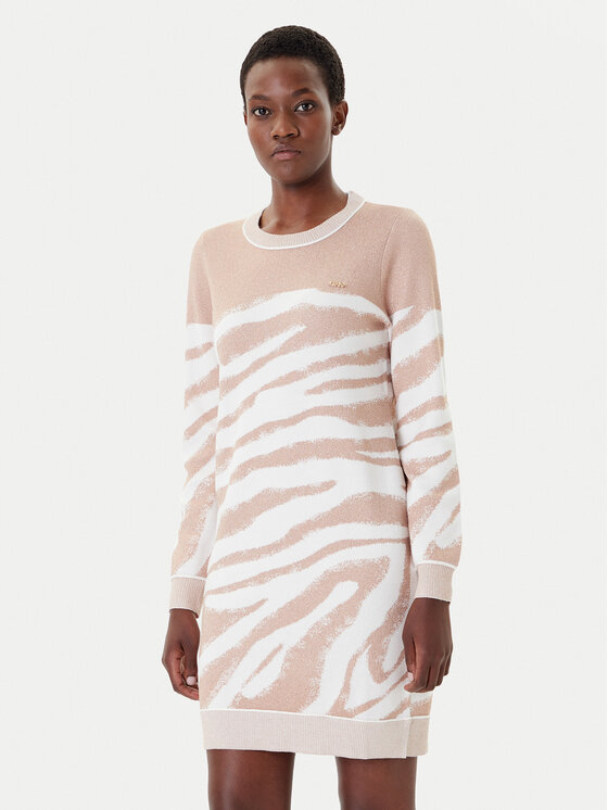 Liu Jo Sport Liu Jo Sport Strickkleid TF4105 MS49I Beige Regular Fit