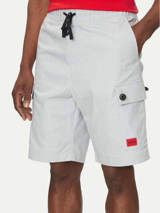 HUGO HUGO Pantalon scurți din material Garlio 50510594 Gri Regular Fit