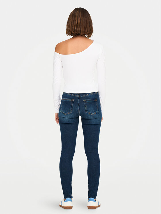 ONLY ONLY Μπλουζάκι Live Love 15344398 Λευκό Slim Fit